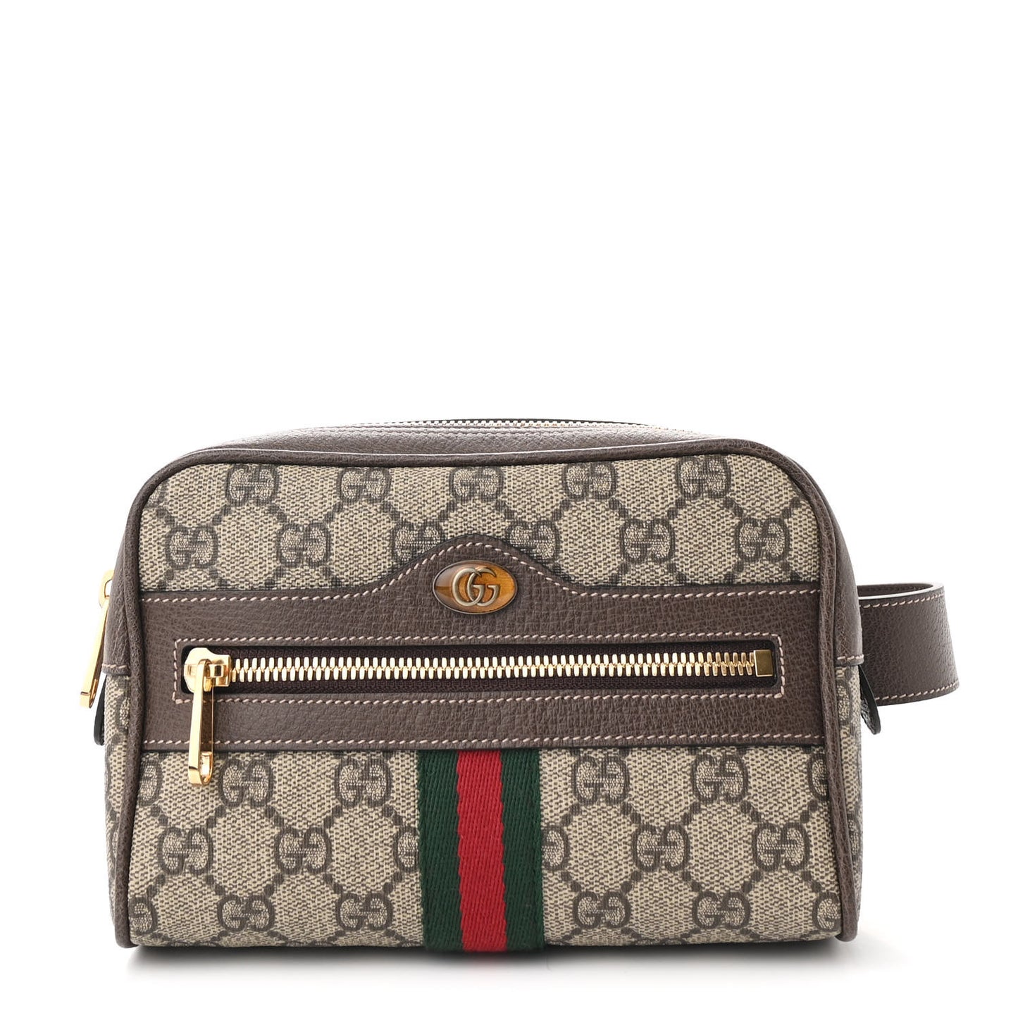 GG Supreme Monogram Web Small Ophidia Belt Bag 75 30 Dark Brown