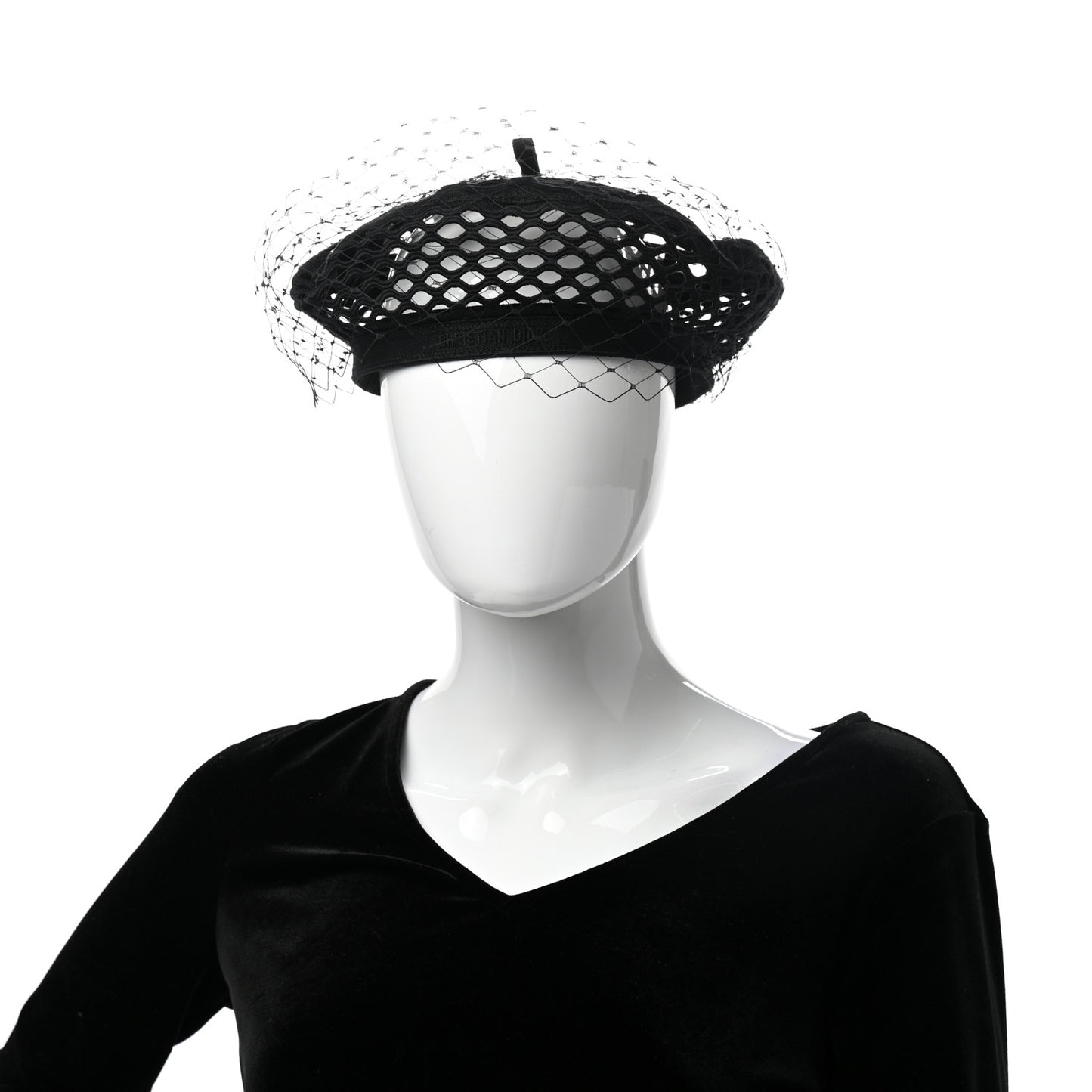 Mesh Arty Veil Beret 58 Black