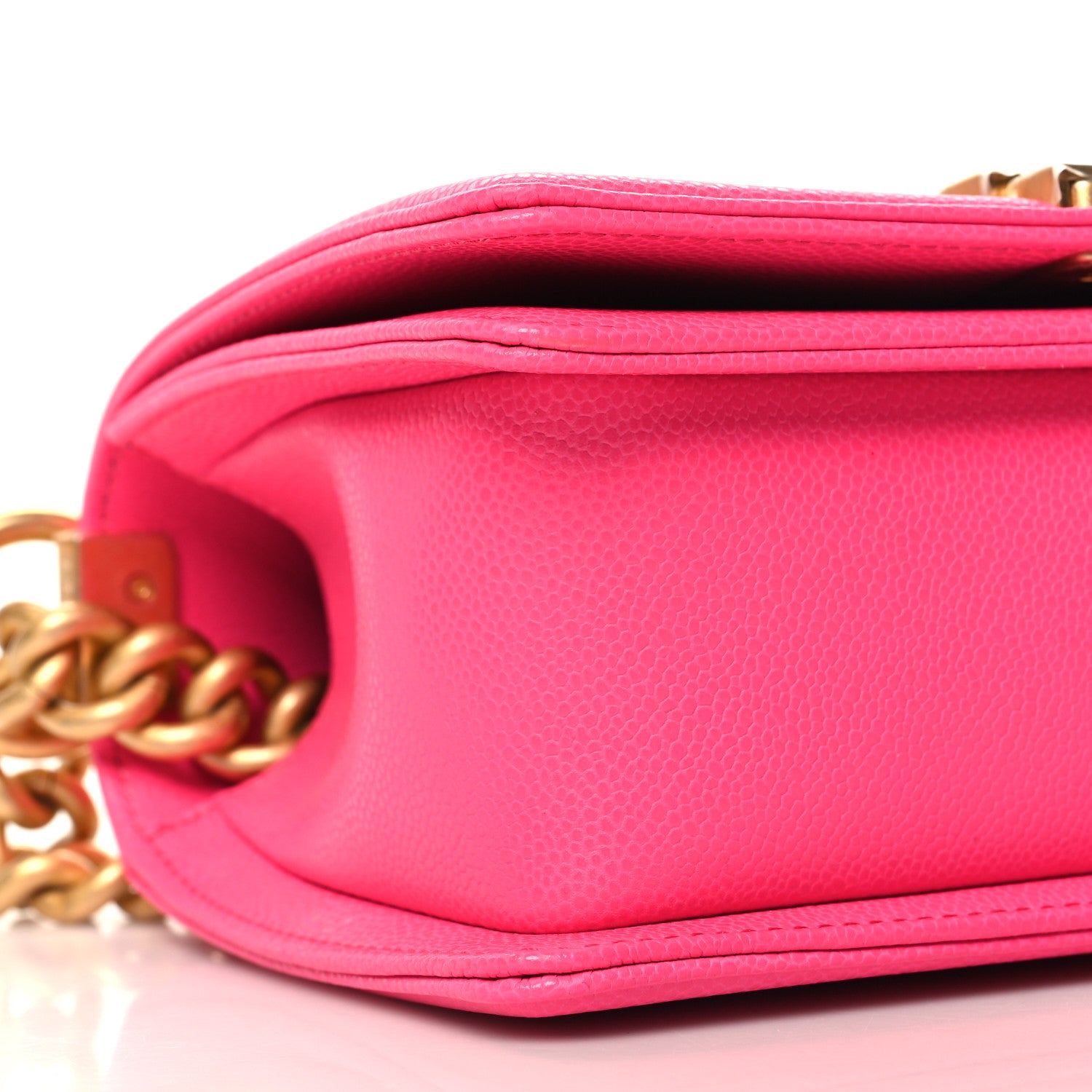 Chanel Caviar Chevron Quilted Small Boy Flap Fuchsia 9 of 10