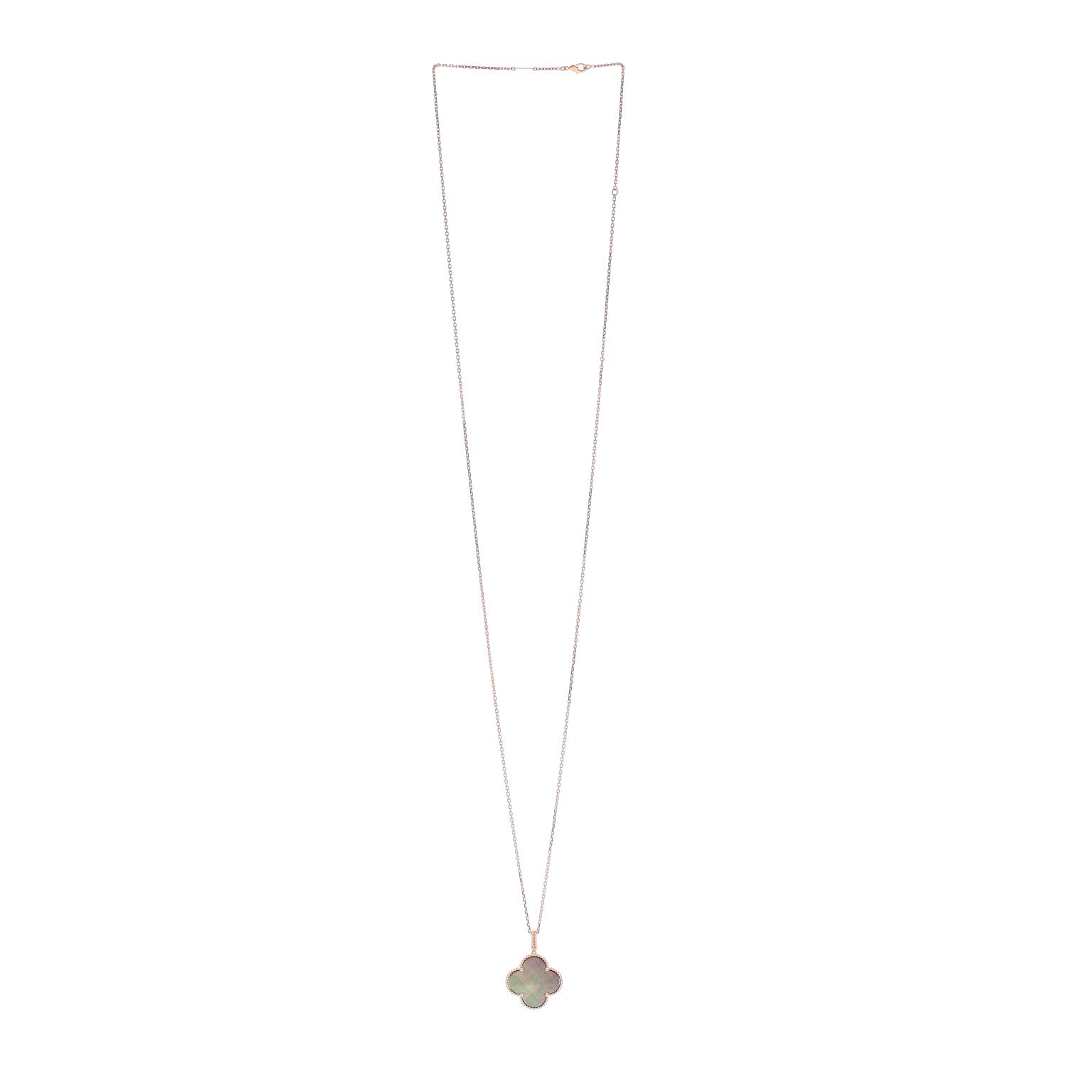 Van Cleef & Arpels 18K Rose Gold Gray Mother of Pearl Magic Alhambra Long Necklace 2 of 6