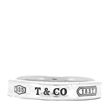 Tiffany Sterling Silver Narrow 1837 Band Ring 56 7.5 1 of 5