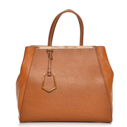 Fendi Vitello Elite Flamingo Large 2Jours Tote Curry 1 of 10