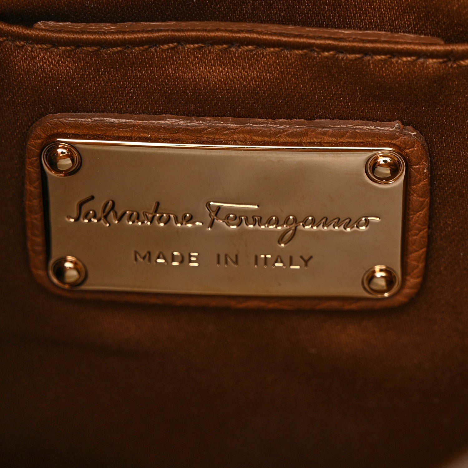 Salvatore Ferragamo Grained Calfskin Ginger Crossbody Brown 6 of 14