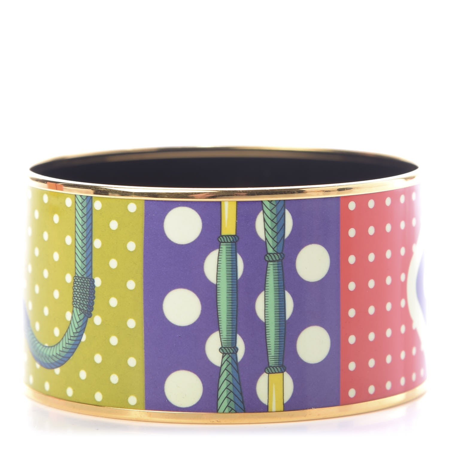 Hermes Enamel Printed Extra Wide Clic Clac A Pois Bracelet 70 Multicolor 3 of 7