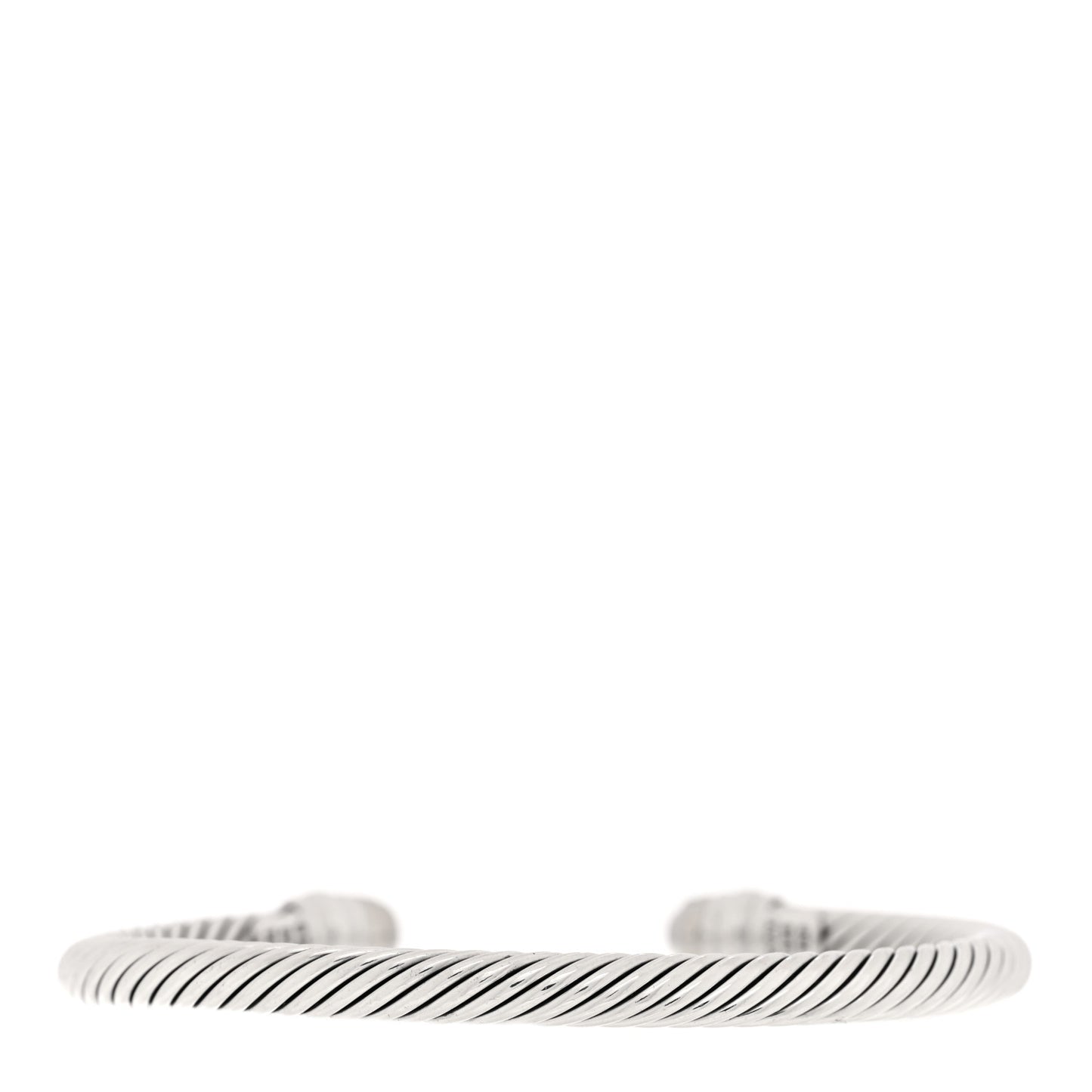 Sterling Silver 18K White Gold Diamond 5mm Cable Classics Bracelet