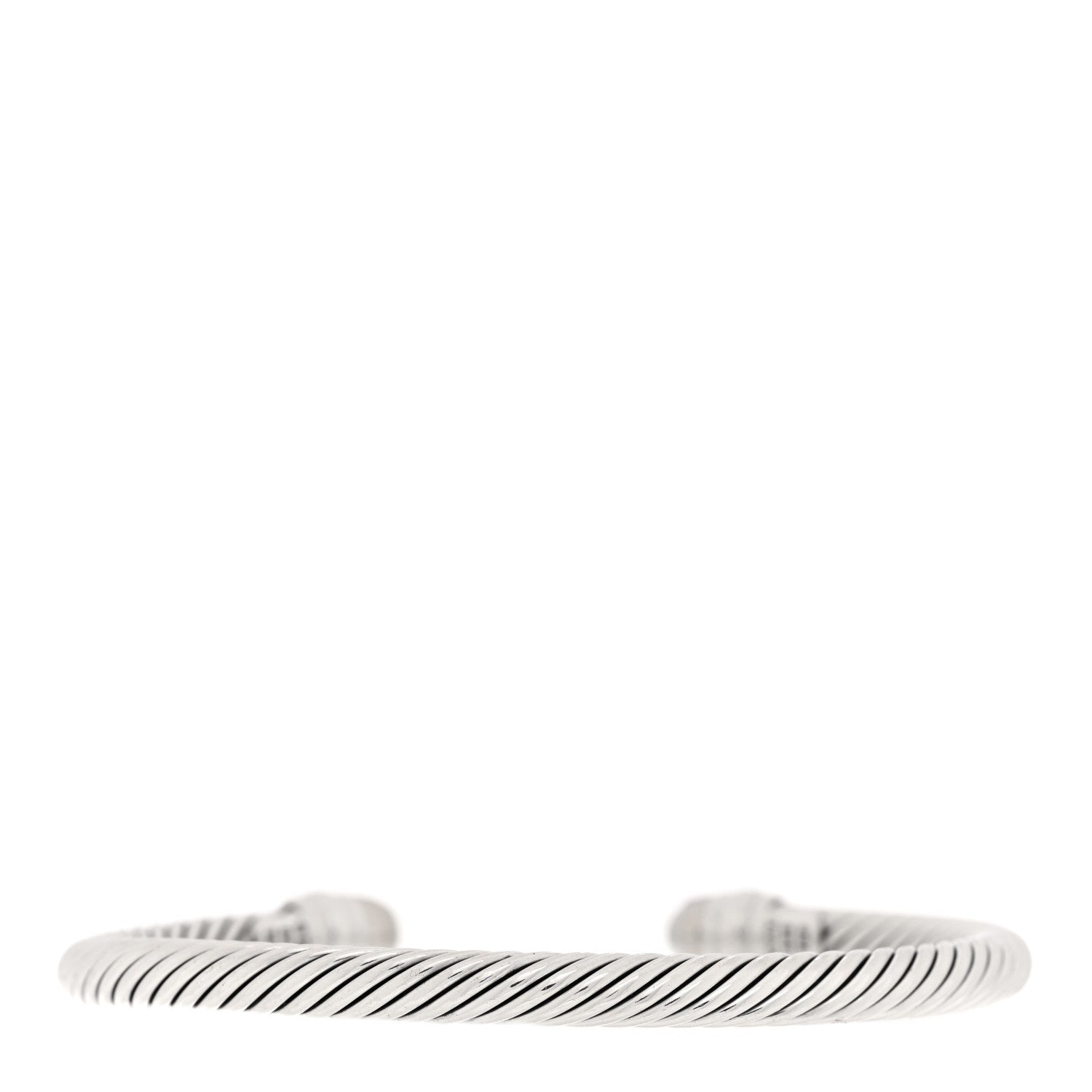 David Yurman Sterling Silver 18K White Gold Diamond 5mm Cable Classics Bracelet 2 of 3