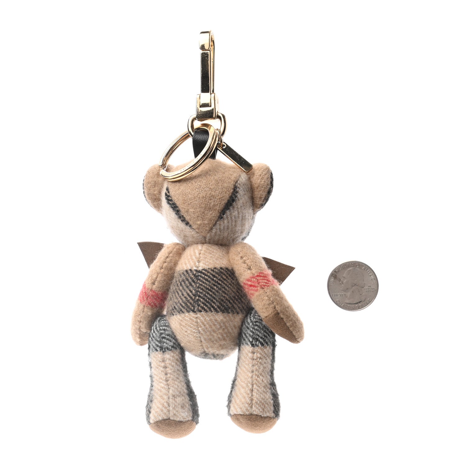 Burberry Cashmere Vintage Check Thomas Bear Bag Charm Camel 2 of 3