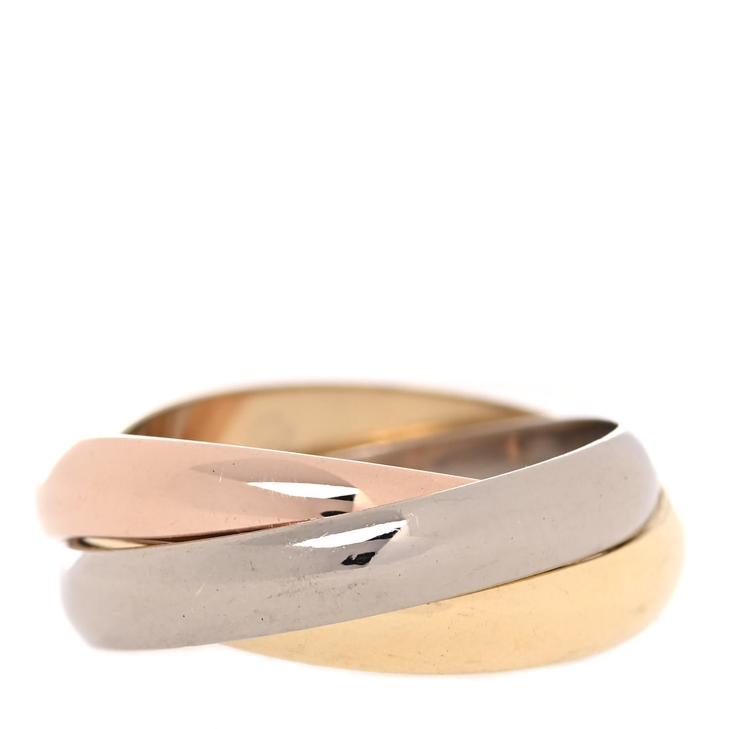 18K Pink Yellow White Gold Classic Les Must De Cartier Trinity Ring 52 6