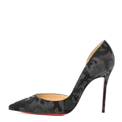 Christian Louboutin Flanelle Camouflage Iriza 100 Pumps 38 Fusain 1 of 8