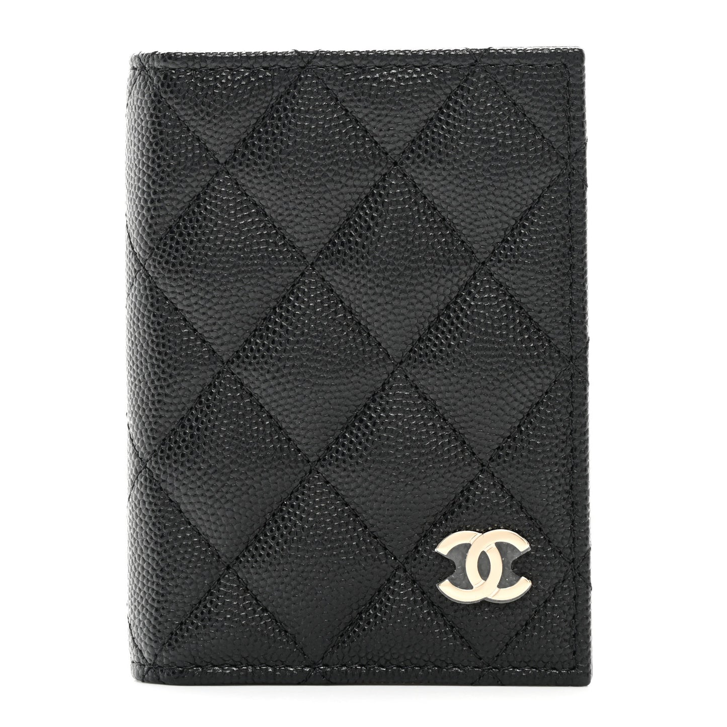 Caviar Quilted Card Holder Wallet Black