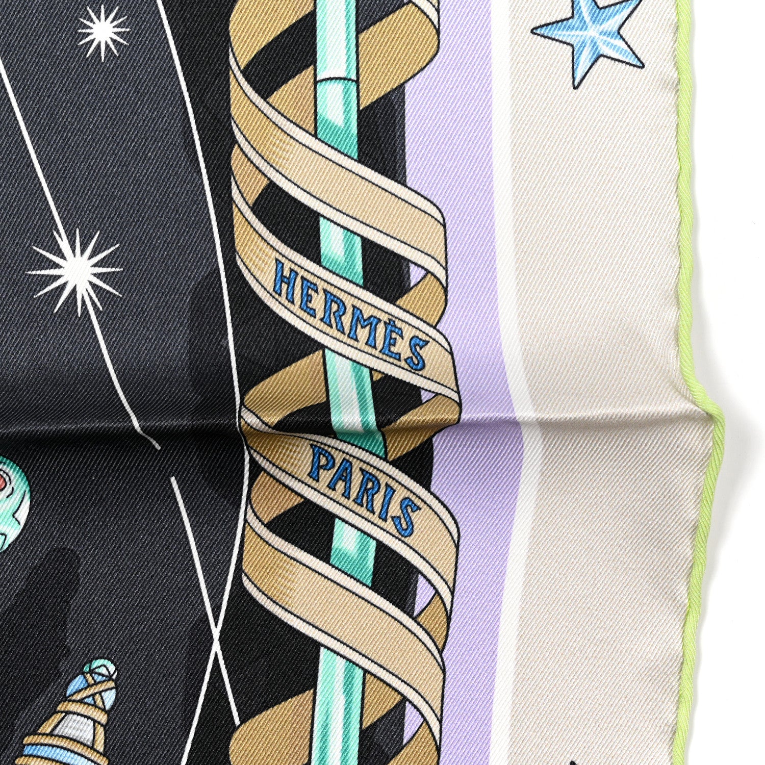 Hermes Silk Chorus Stellarum Scarf 70 Gris Nacre Anthracite 2 of 5