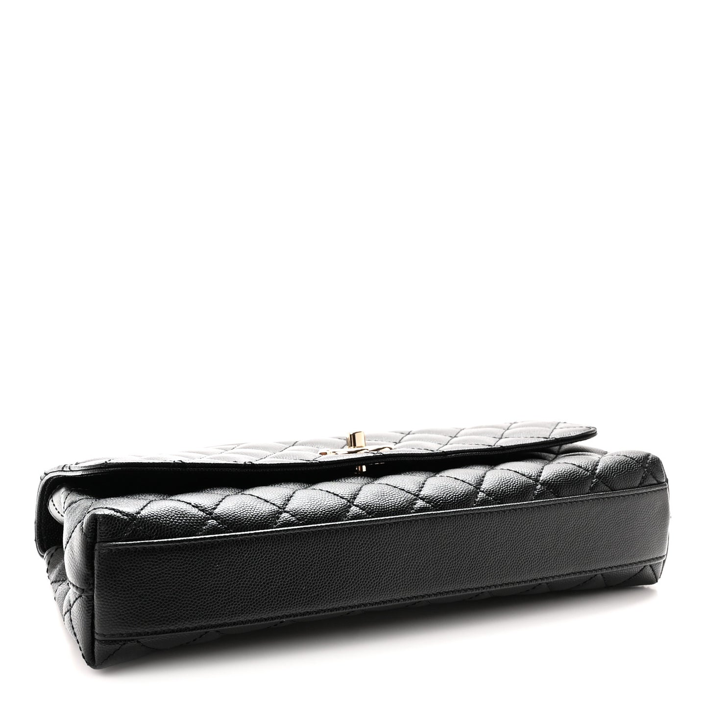 Caviar Quilted Maxi East West Coco Handle Flap Black
