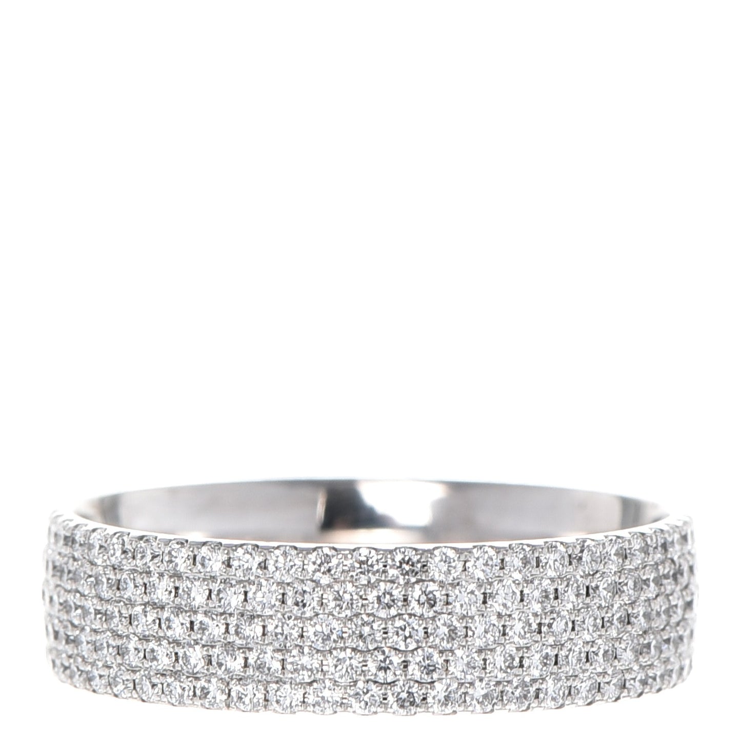 18K White Gold Diamond Metro Five Row Ring 6