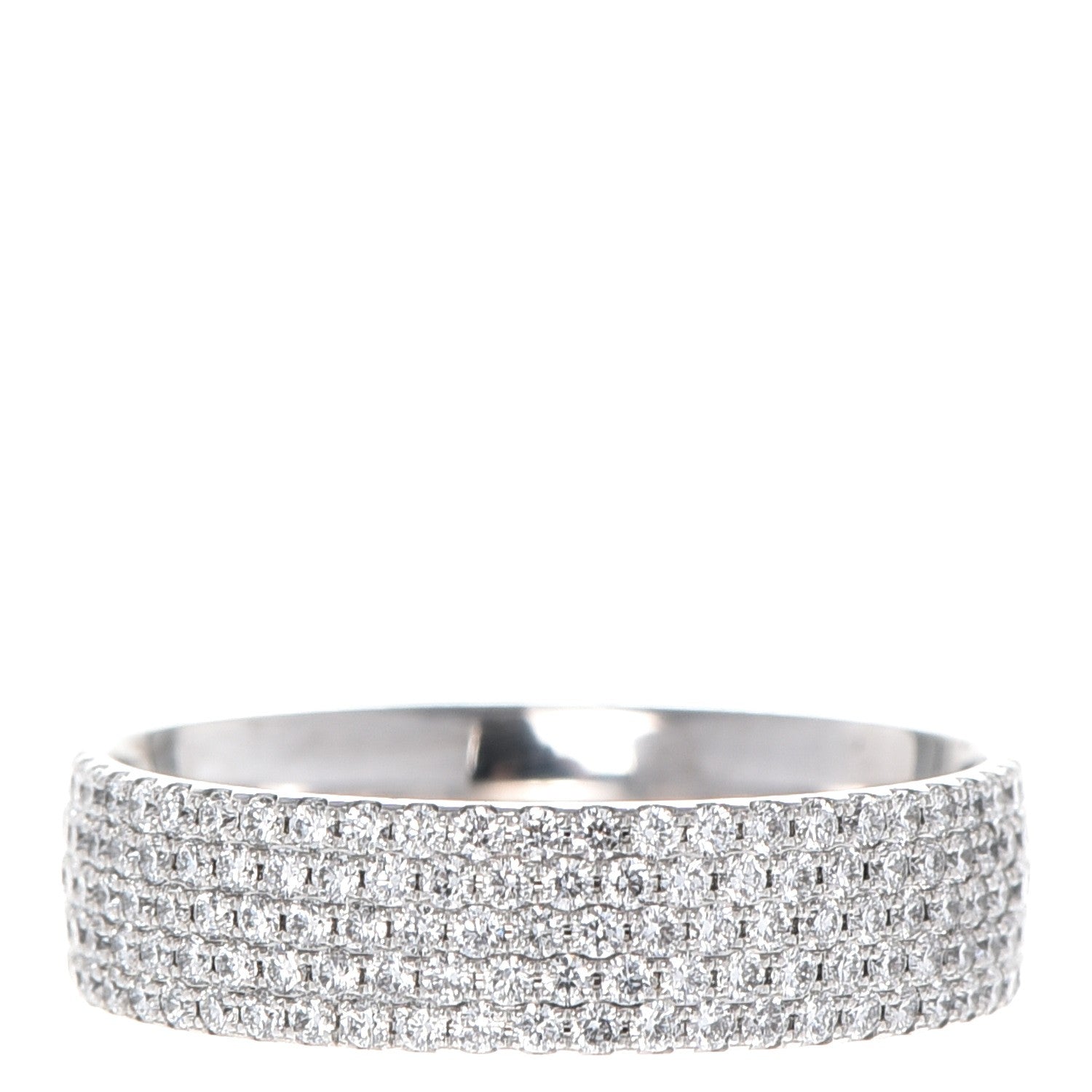 Tiffany 18K White Gold Diamond Metro Five Row Ring 6 1 of 5
