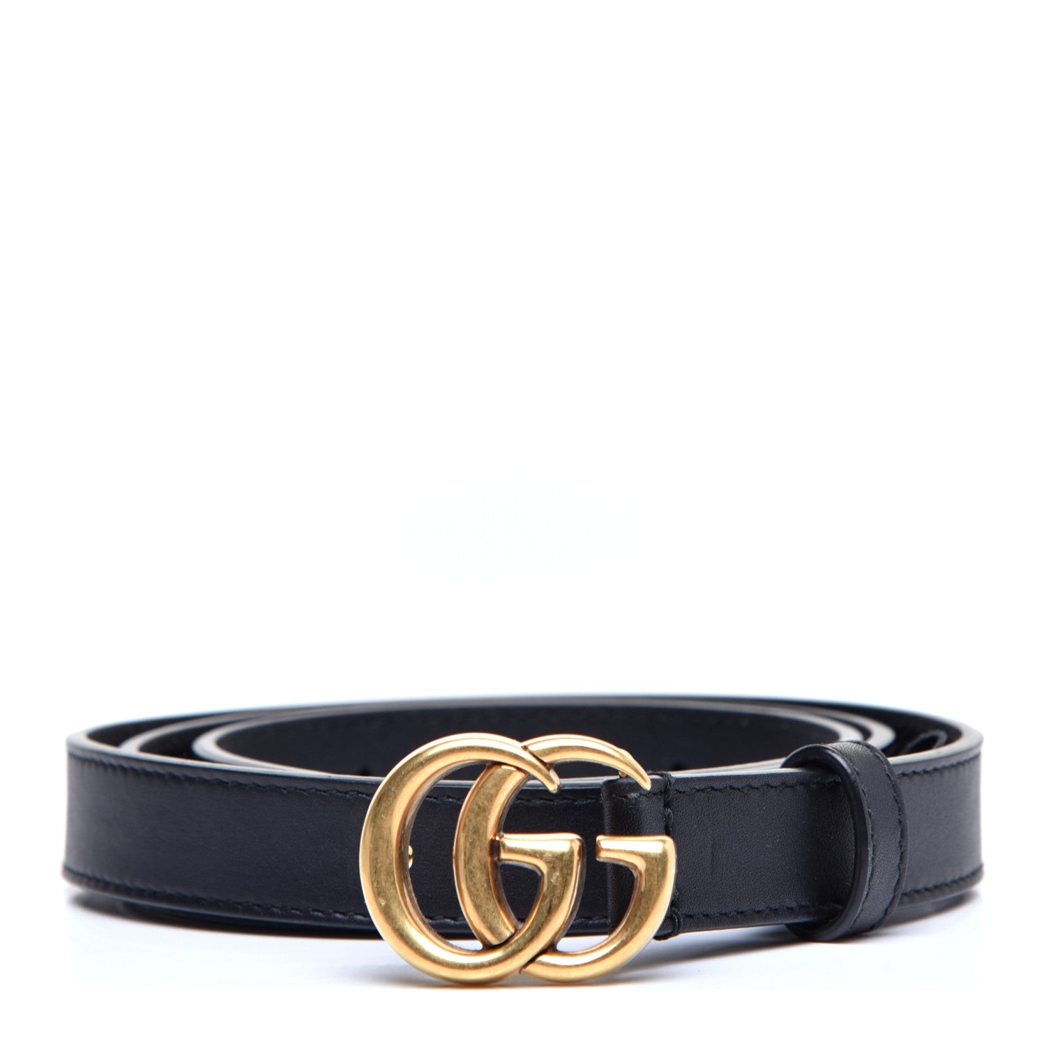 Gucci Calfskin Double G 20mm Belt 85 34 Black 1 of 5
