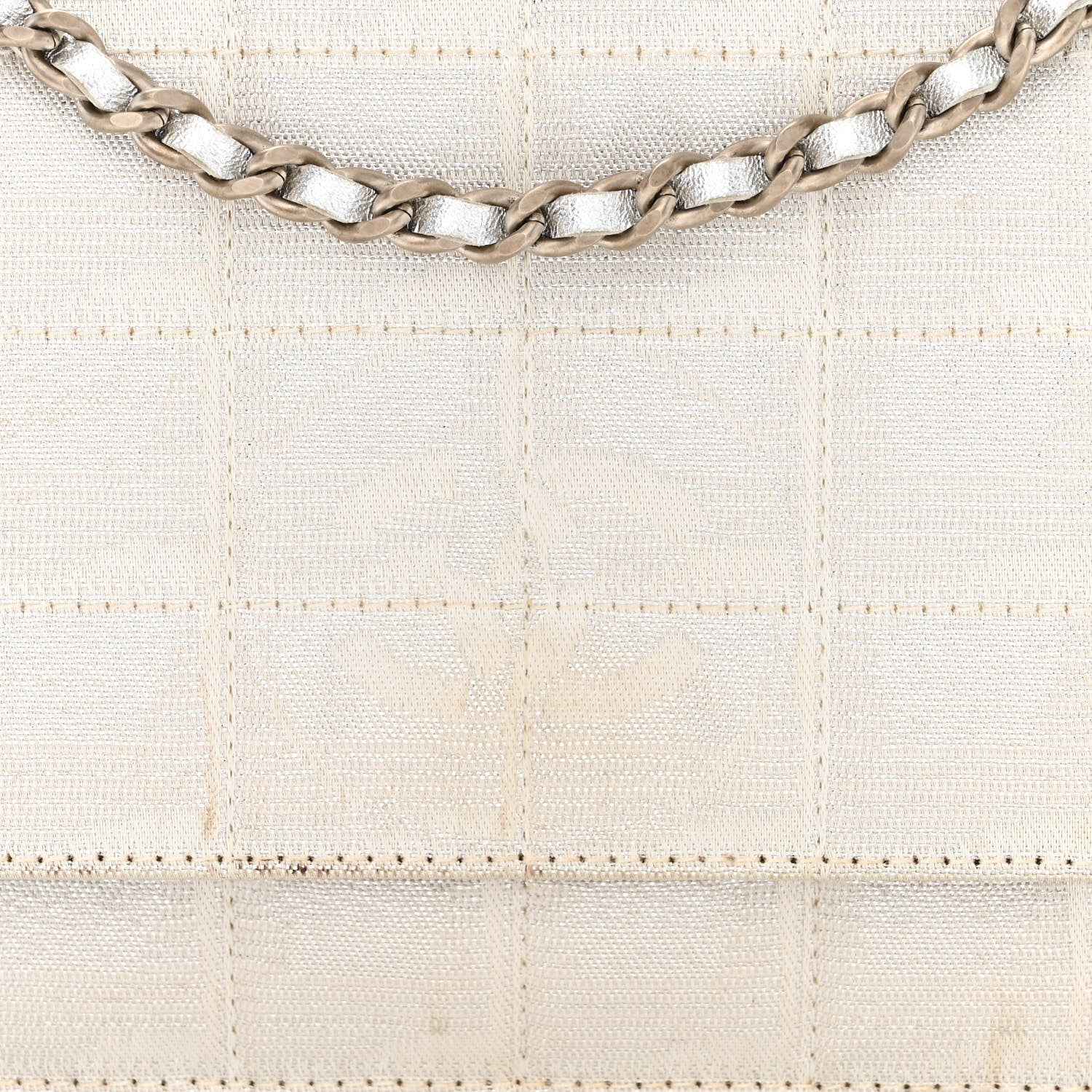 Chanel Nylon Travel Wallet On Chain WOC Metallic Silver 9 of 20