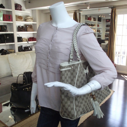 Gucci Monogram Peggy Braided Handles Tote 2 of 11