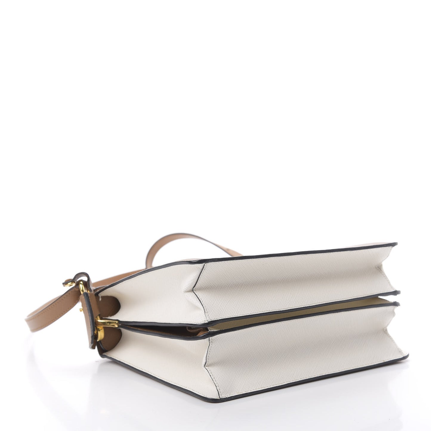 Saffiano Crossbody Bag Caramel Bianco