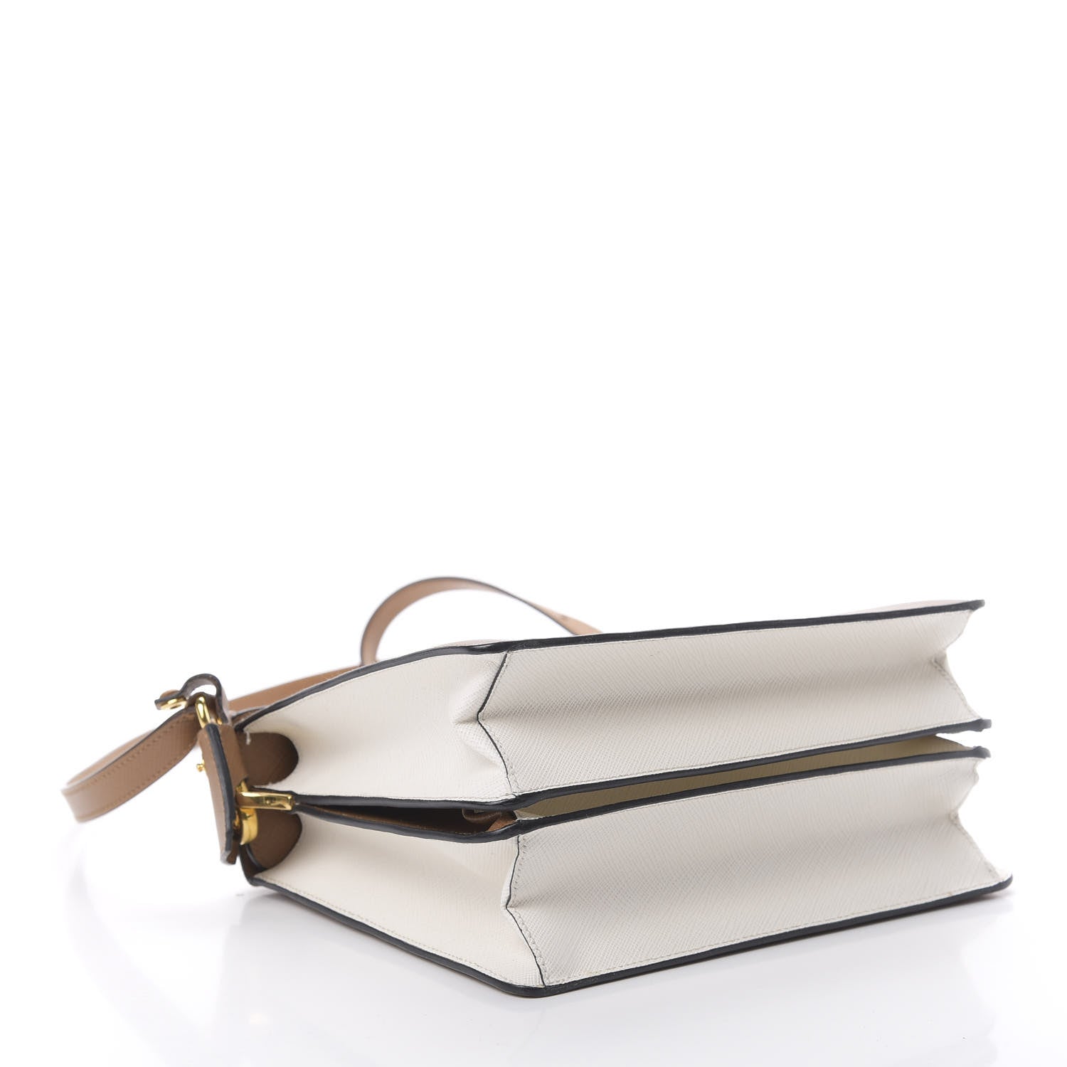 Prada Saffiano Crossbody Bag Caramel Bianco 4 of 12