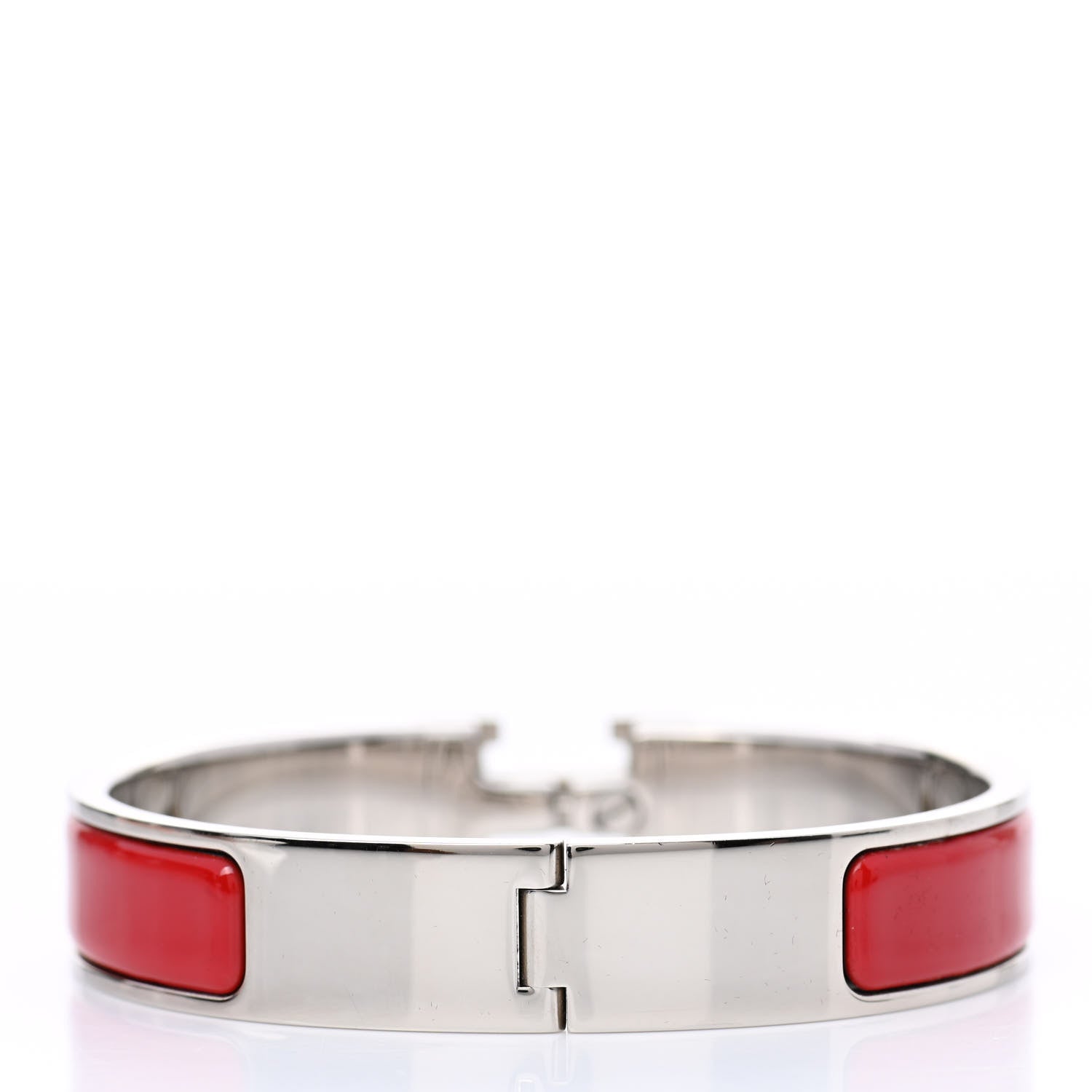 Hermes Enamel Narrow Clic Clac H Bracelet GM Rouge Vif 3 of 5