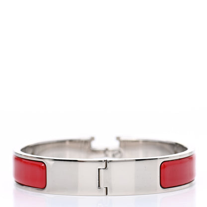 Hermes Enamel Narrow Clic Clac H Bracelet GM Rouge Vif 3 of 5