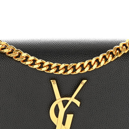 Saint Laurent Grain De Poudre Small Classic Monogram Kate Satchel Black 8 of 10
