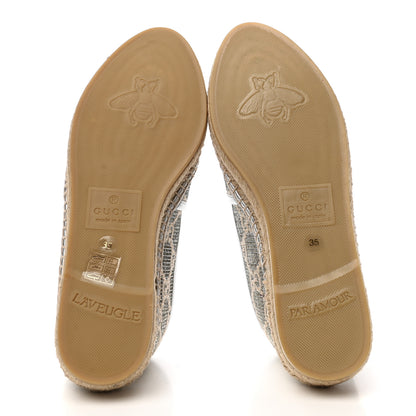 Gucci Lame Nappa GG Monogram Espadrilles 35 Silver Beige 5 of 9