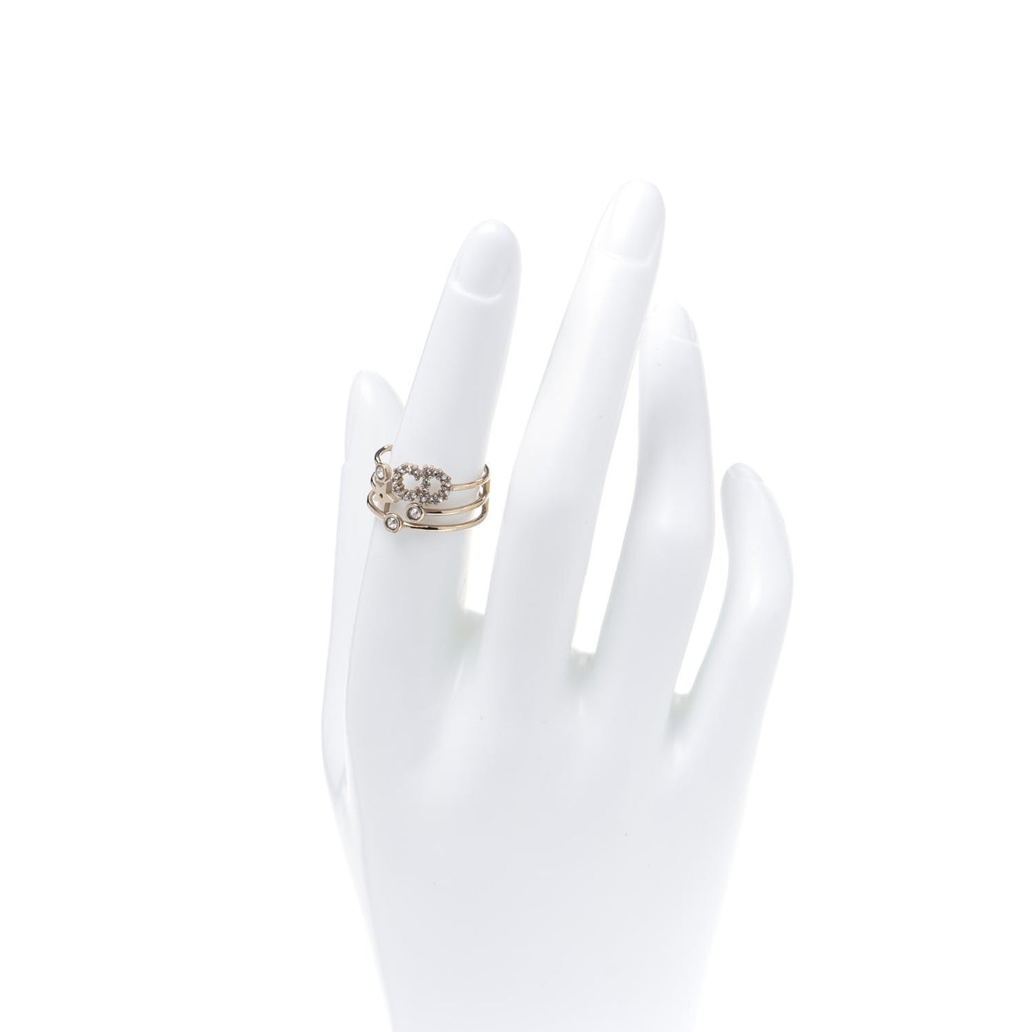 Metal Crystal Shiny-D Ring L Gold