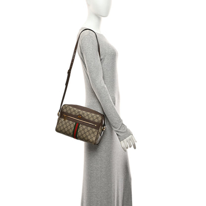 Gucci GG Supreme Monogram Web Small Ophidia Shoulder Bag Brown 2 of 11