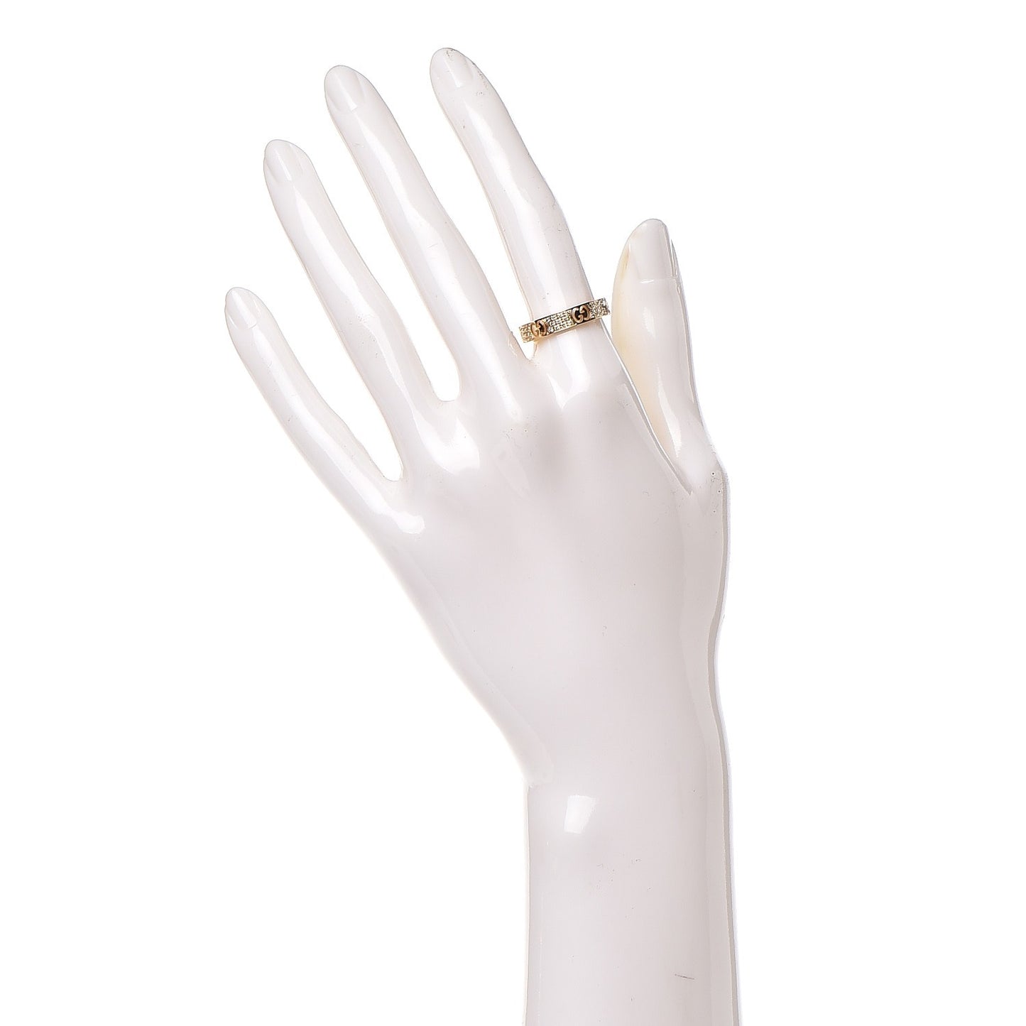 18K Yellow Gold Diamond Icon Stardust Thin Band Ring 53.1 6.5