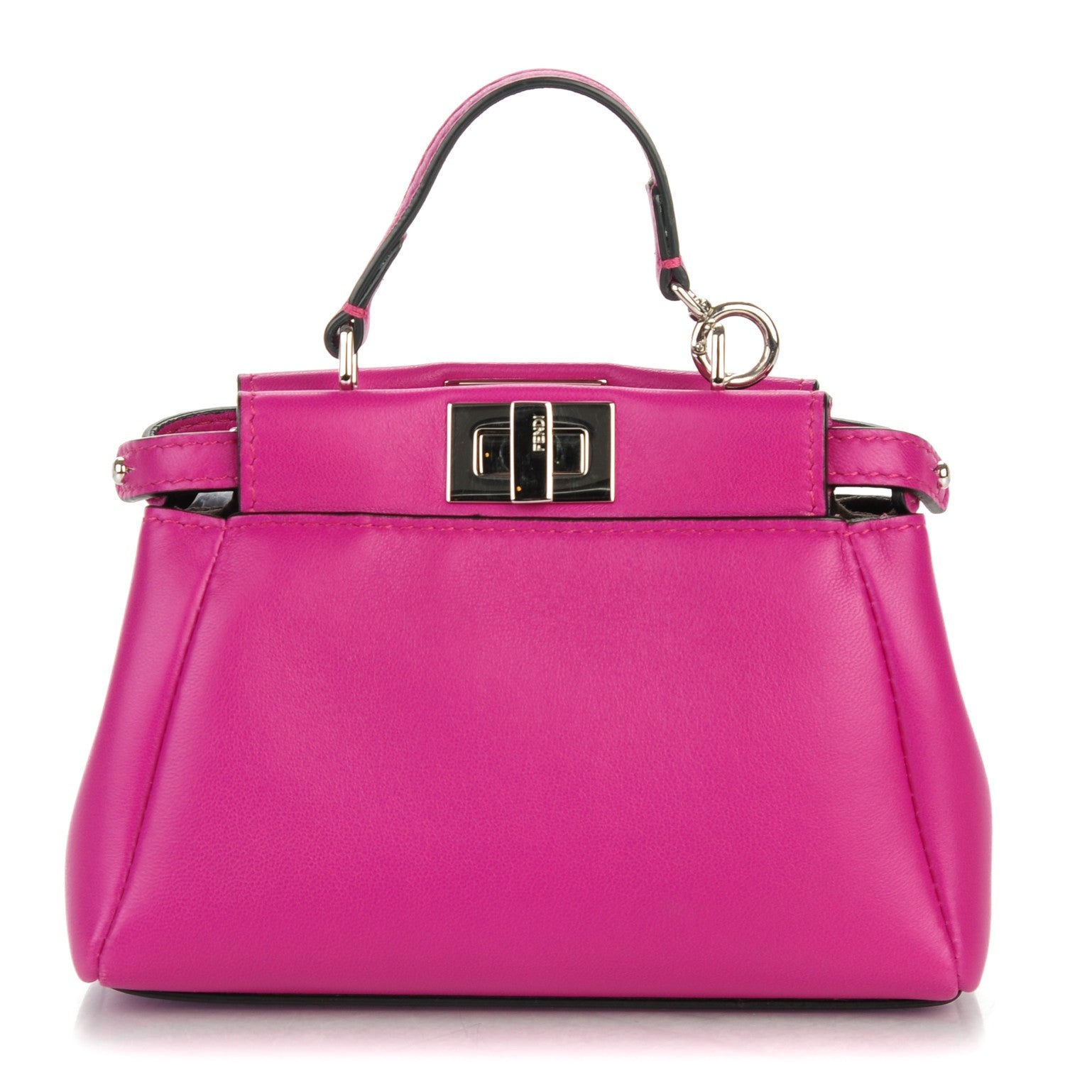 Fendi Nappa Micro Peekaboo Iconic Satchel Magenta 1 of 9