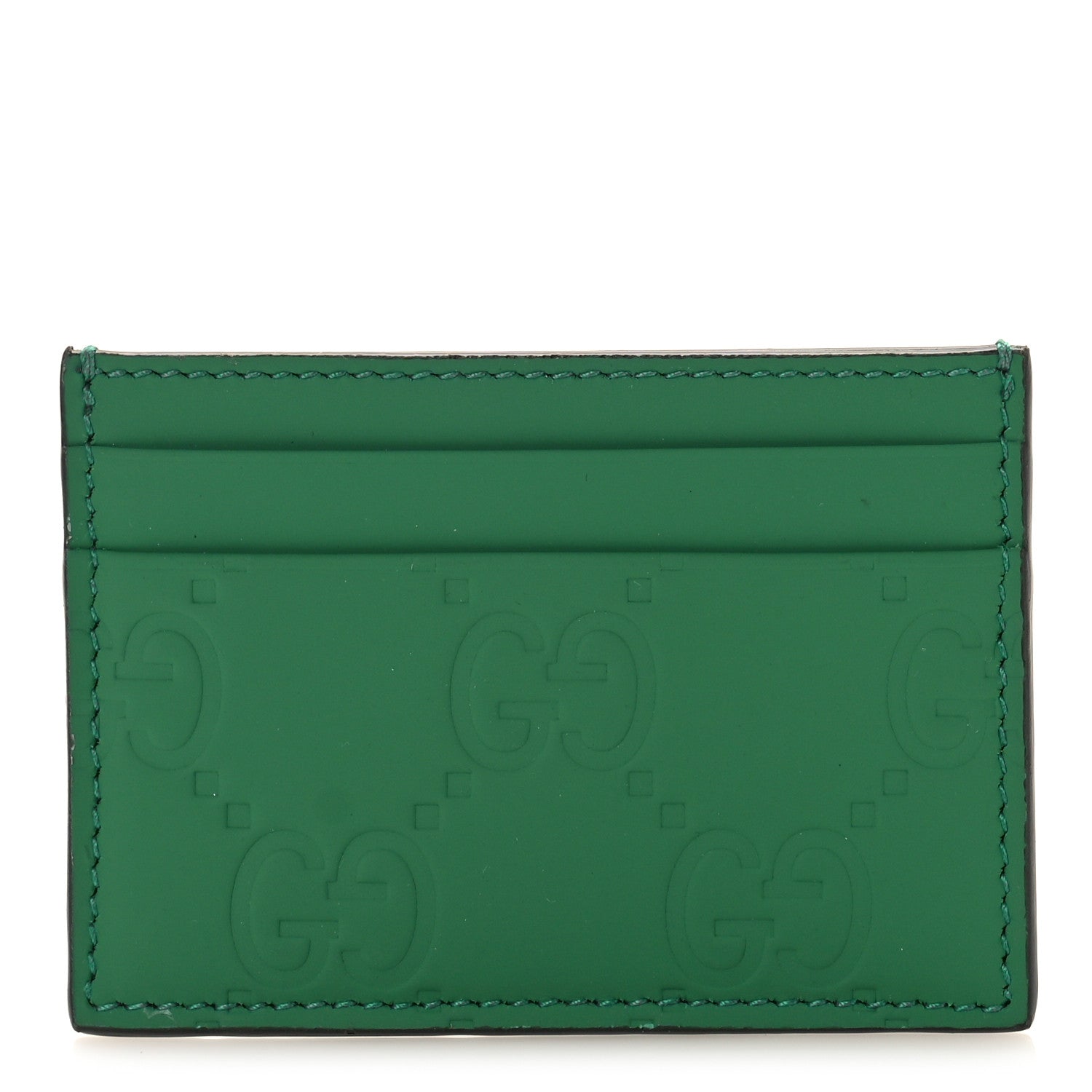 Gucci Rubber Effect GG Embossed Card Holder New Shamarock 1 of 8