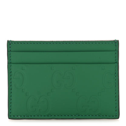 Gucci Rubber Effect GG Embossed Card Holder New Shamarock 1 of 8
