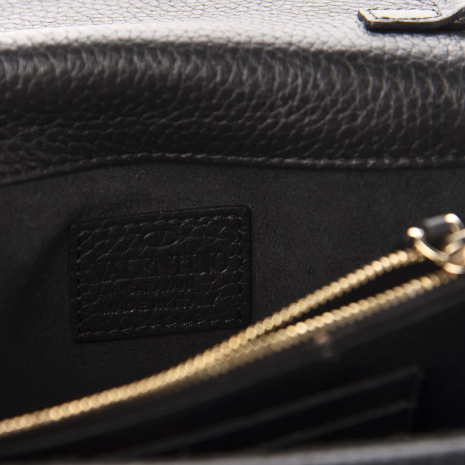 Valentino Garavani Pebbled Calfskin Rockstud Wallet on Chain Black 6 of 11