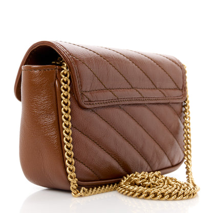 Gucci Calfskin Matelasse Diagonal Super Mini GG Marmont Shoulder Bag Cuir 3 of 11