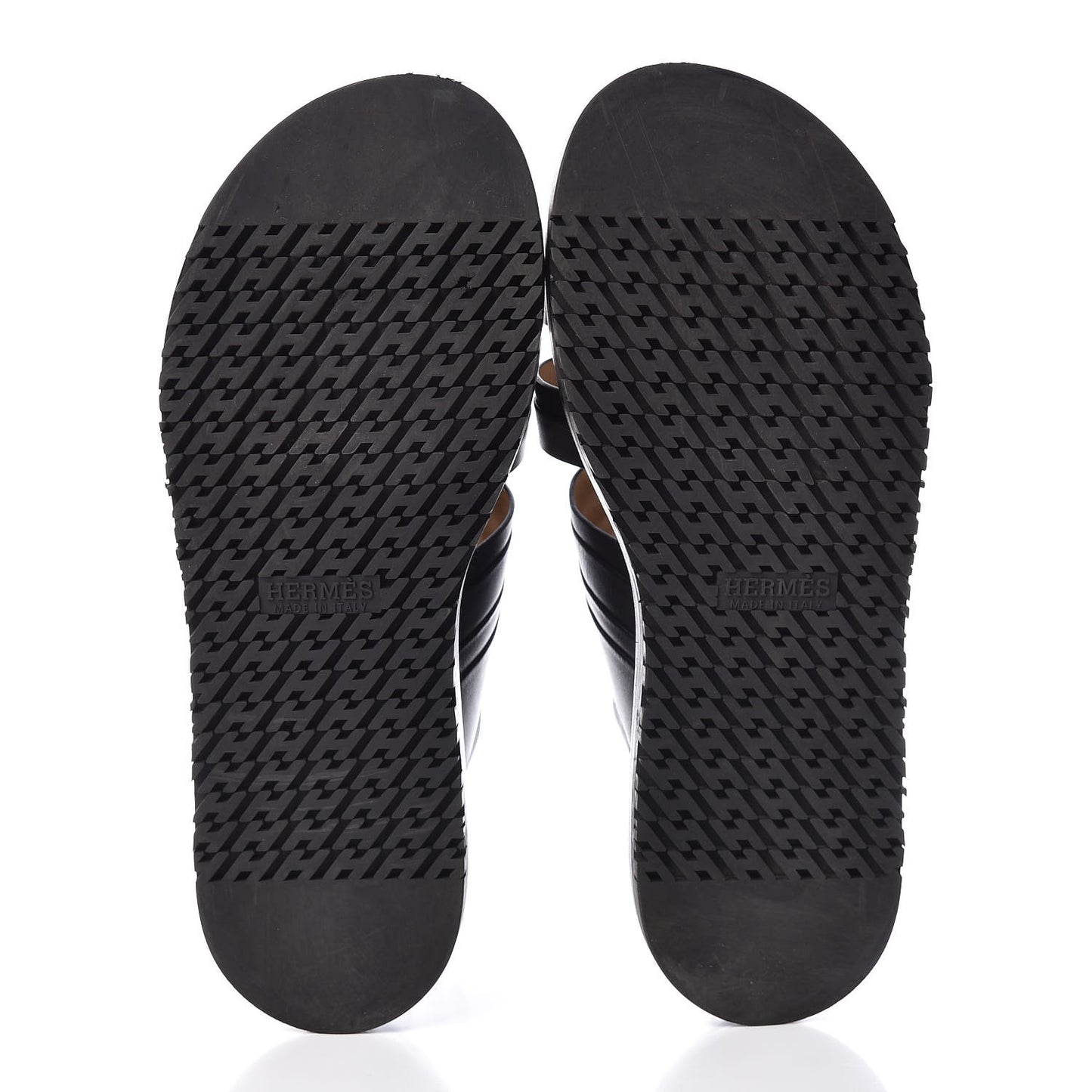 Calfskin Mens Buckle Sandals 43 Black