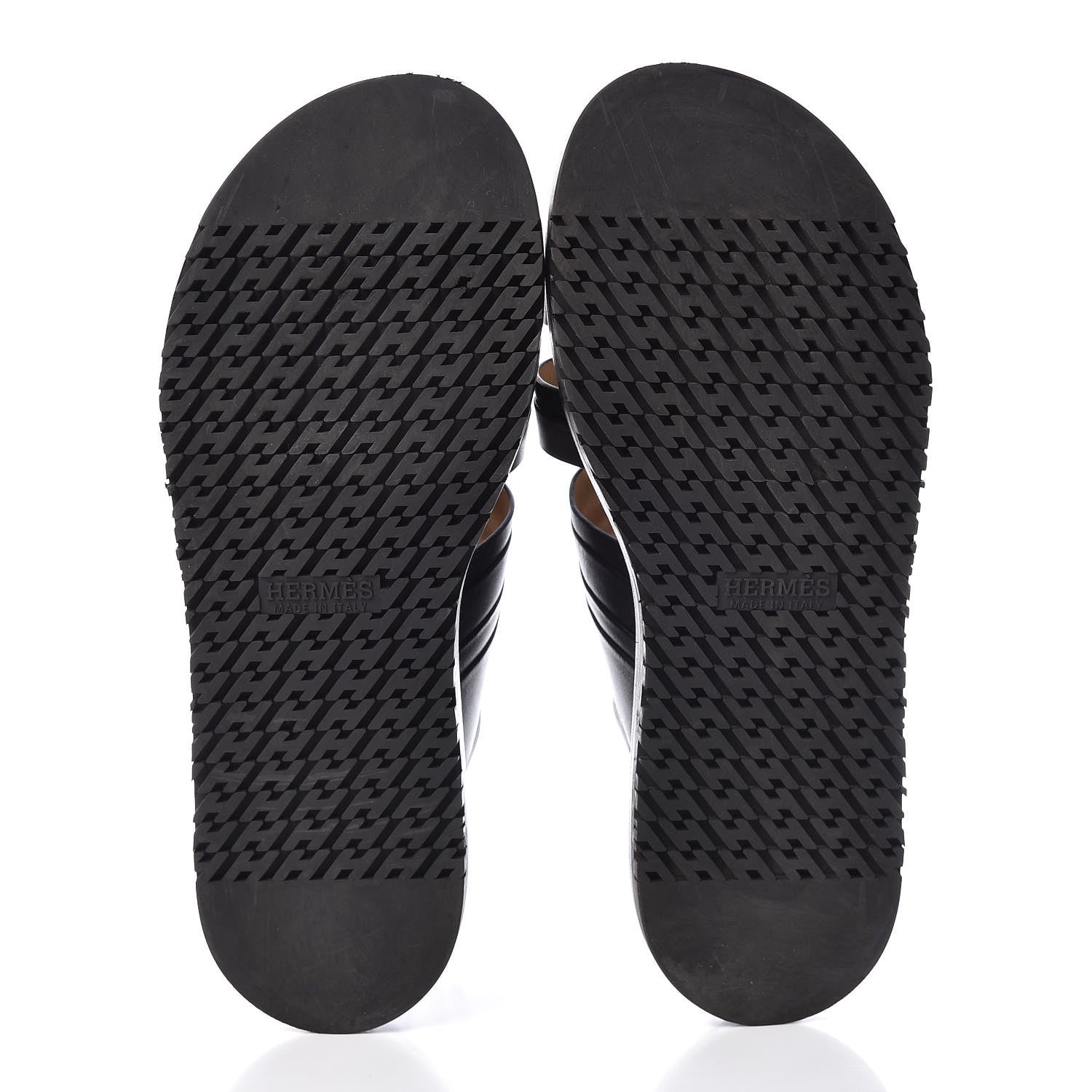 Hermes Calfskin Mens Buckle Sandals 43 Black 7 of 10