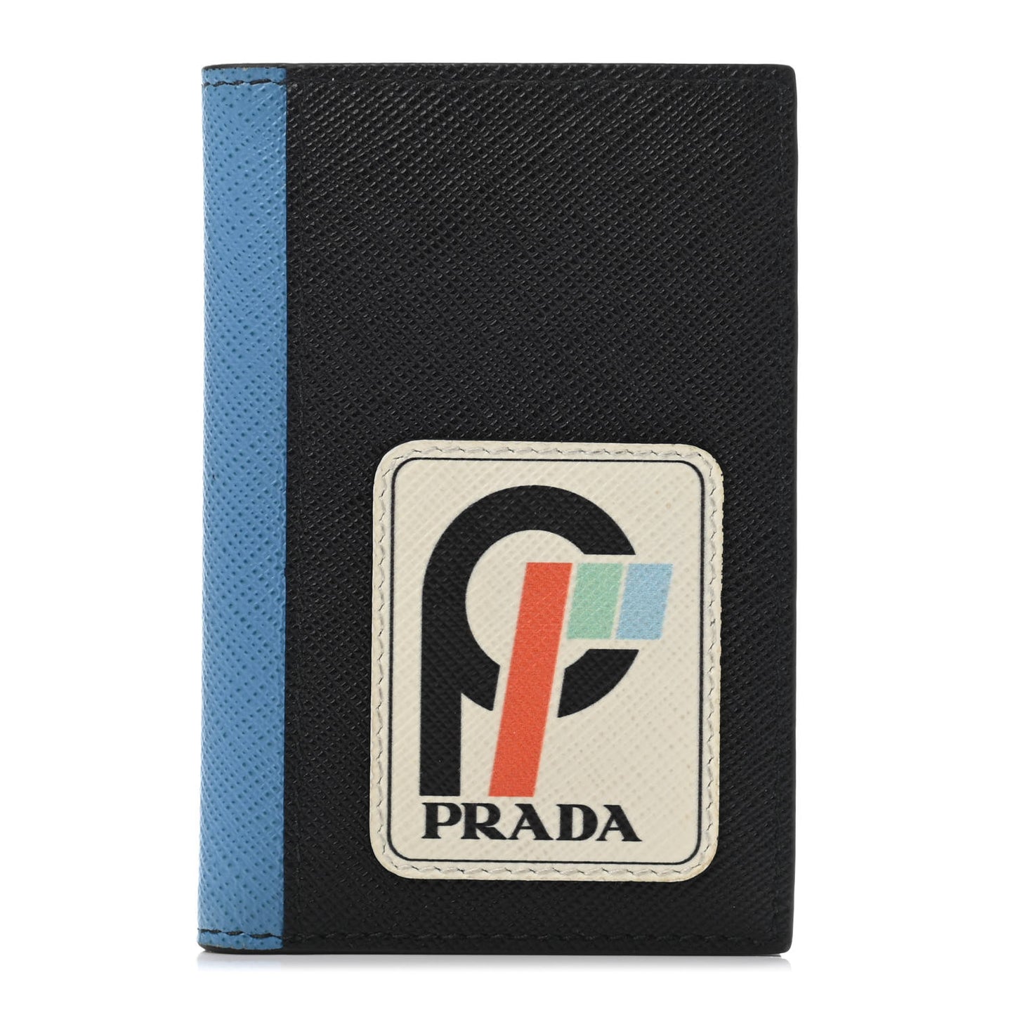 Saffiano Racing Logo Bi-Fold Card Holder Black