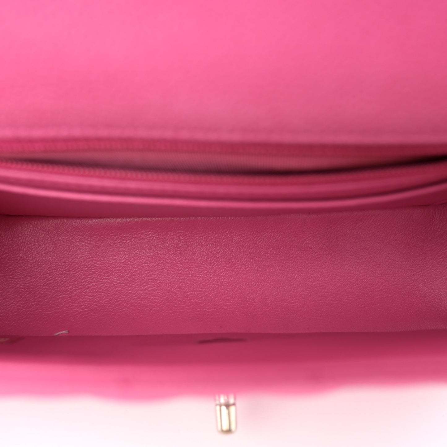 Iridescent Caviar Quilted Mini Rectangular Flap Pink
