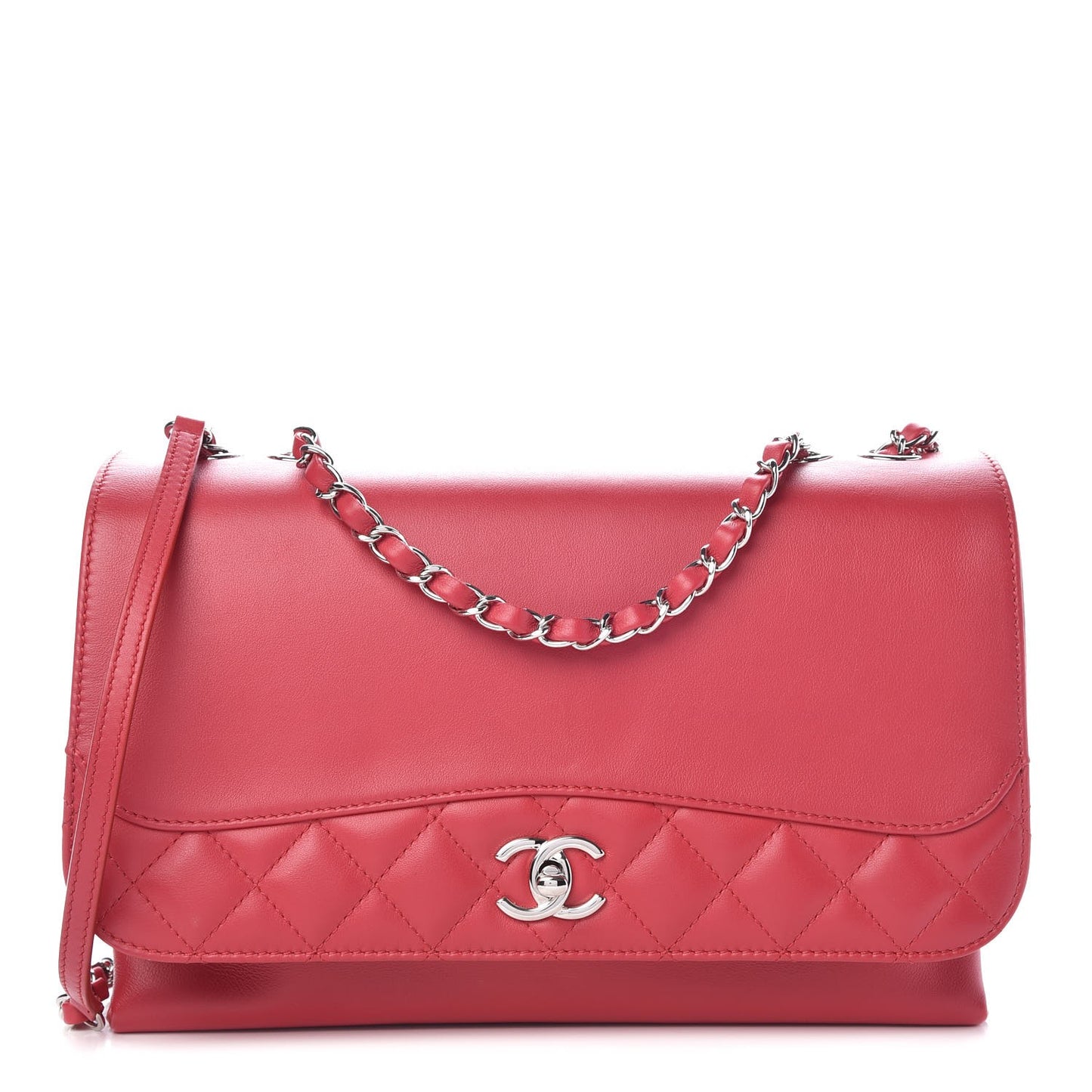 Calfskin Jumbo Tramezzo Flap Red