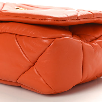 Prada Nappa Metal Quilted Small Patchwork System Flap Bag Arancio 9 of 9