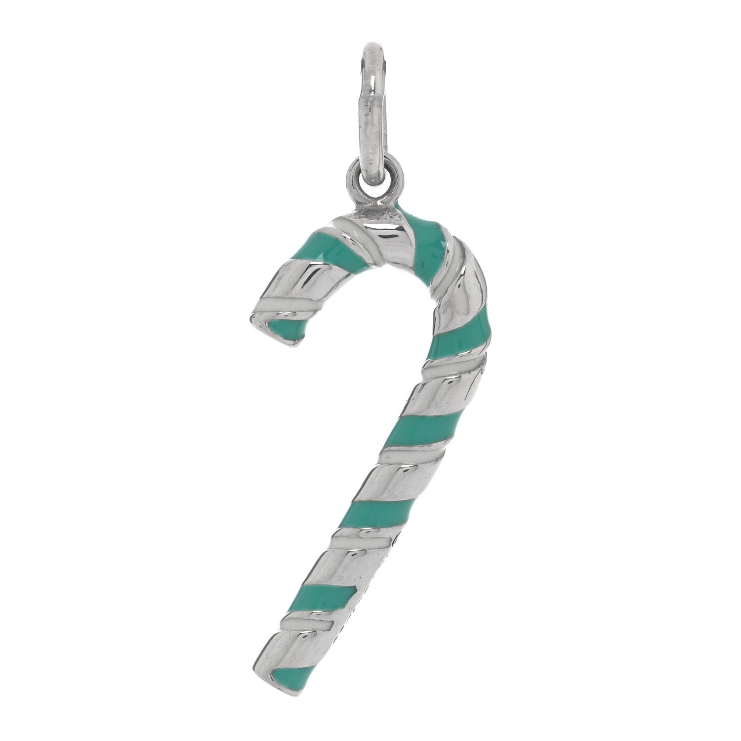 Tiffany Sterling Silver Enamel Candy Cane Charm Blue 1 of 3
