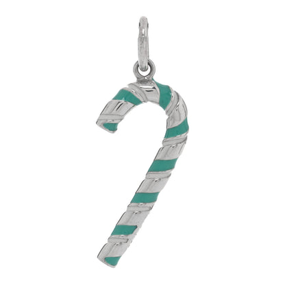 Tiffany Sterling Silver Enamel Candy Cane Charm Blue 1 of 3
