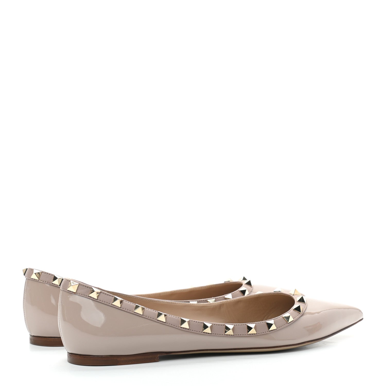 Valentino Garavani Patent Rockstud Ballerina Flats 40 Poudre 4 of 8