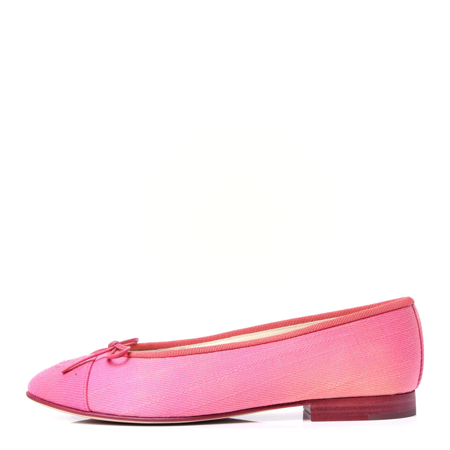 Chanel Denim CC Cap Toe Ballerina Flats 37.5 Pink 1 of 10