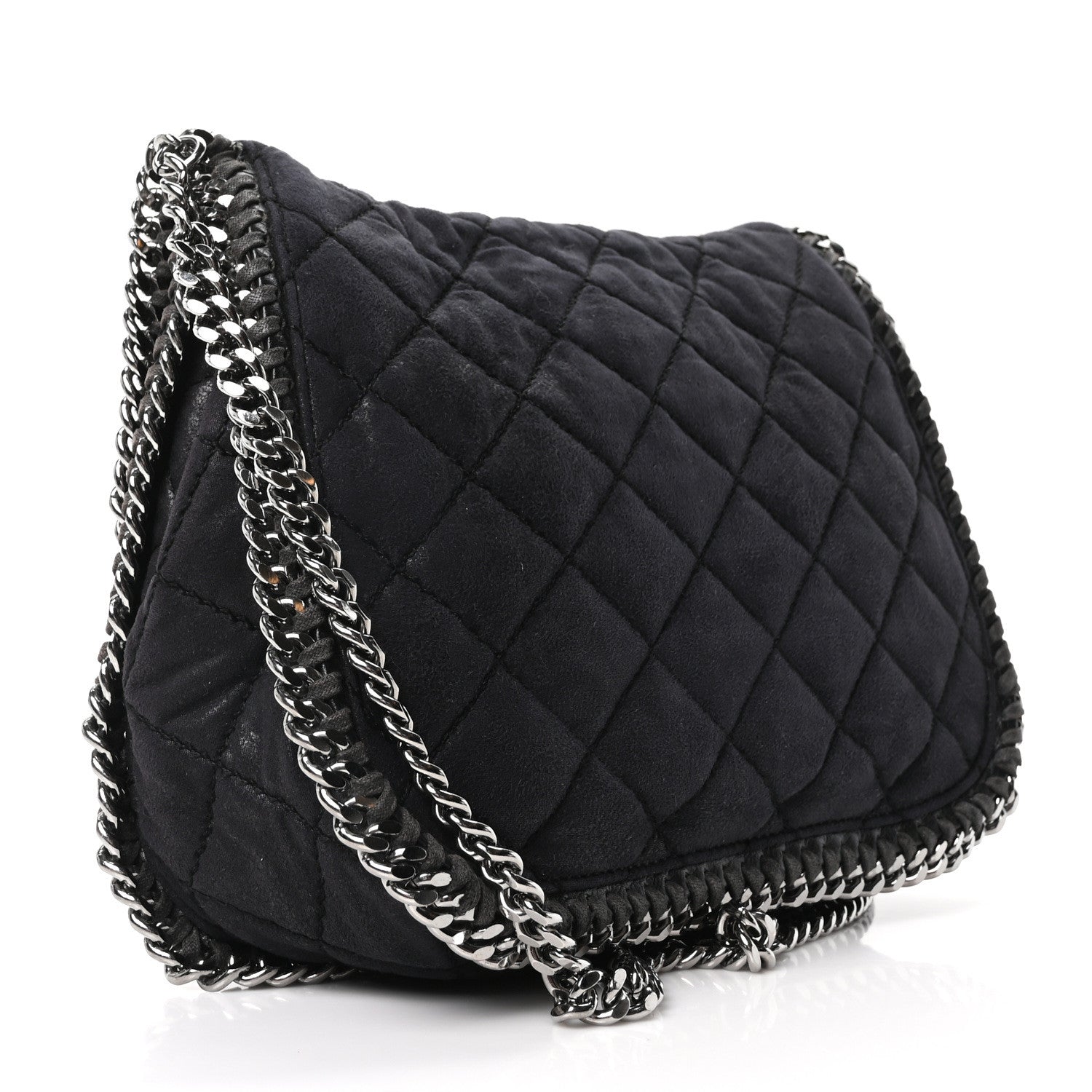 Stella McCartney Shaggy Deer Quilted Falabella Shoulder Bag Black 3 of 9