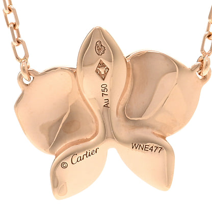Cartier 18K Pink Gold Diamond Caresse D'Orchidees Par Cartier Pendant Necklace 4 of 5