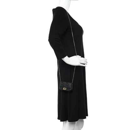 Fendi Nappa Matisse FF Embossed Nano Baguette Charm Black 2 of 8