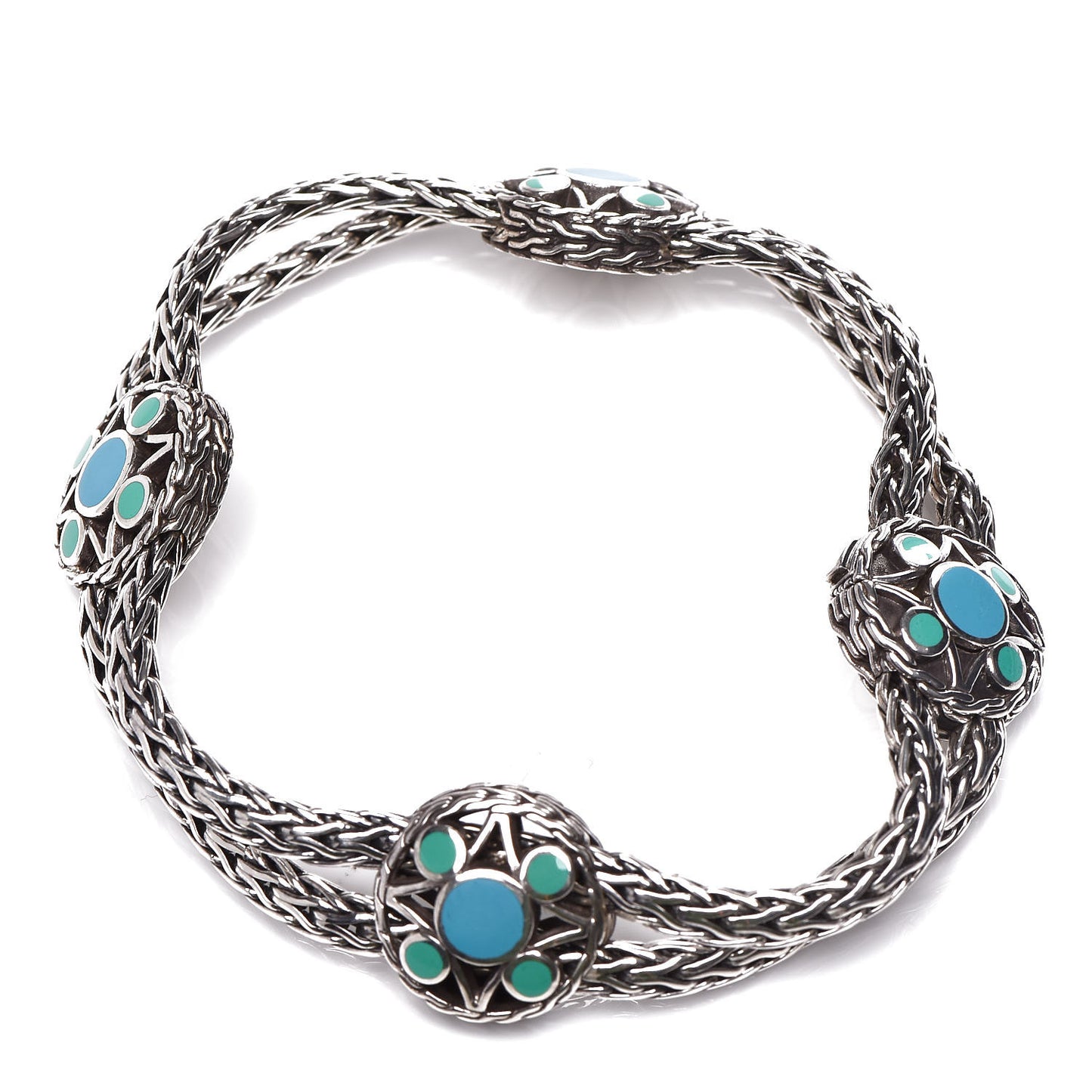 Sterling Silver Enamel Station Bracelet