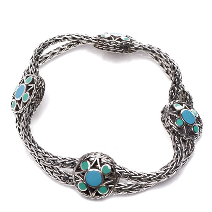 John Hardy Sterling Silver Enamel Station Bracelet 3 of 4